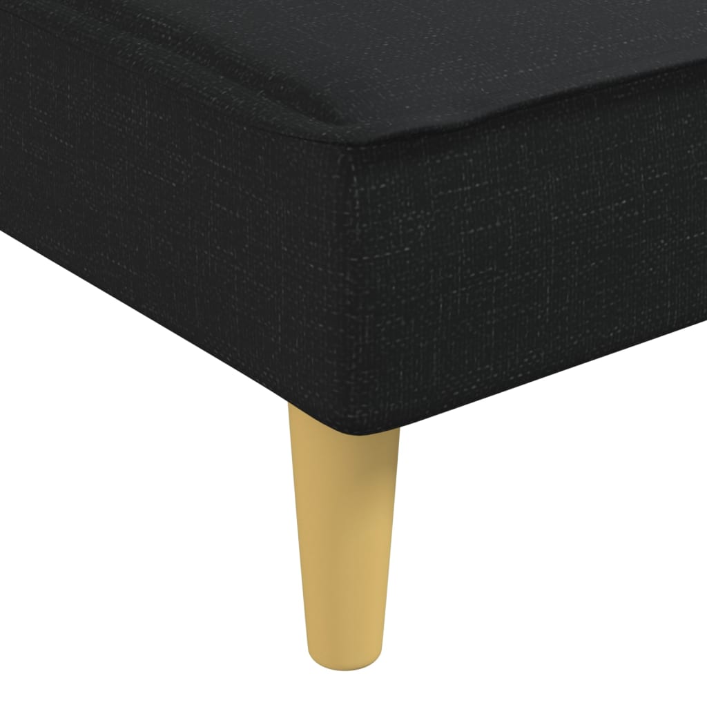 Sofá-cama em forma de L 279x140x70 cm tecido preto