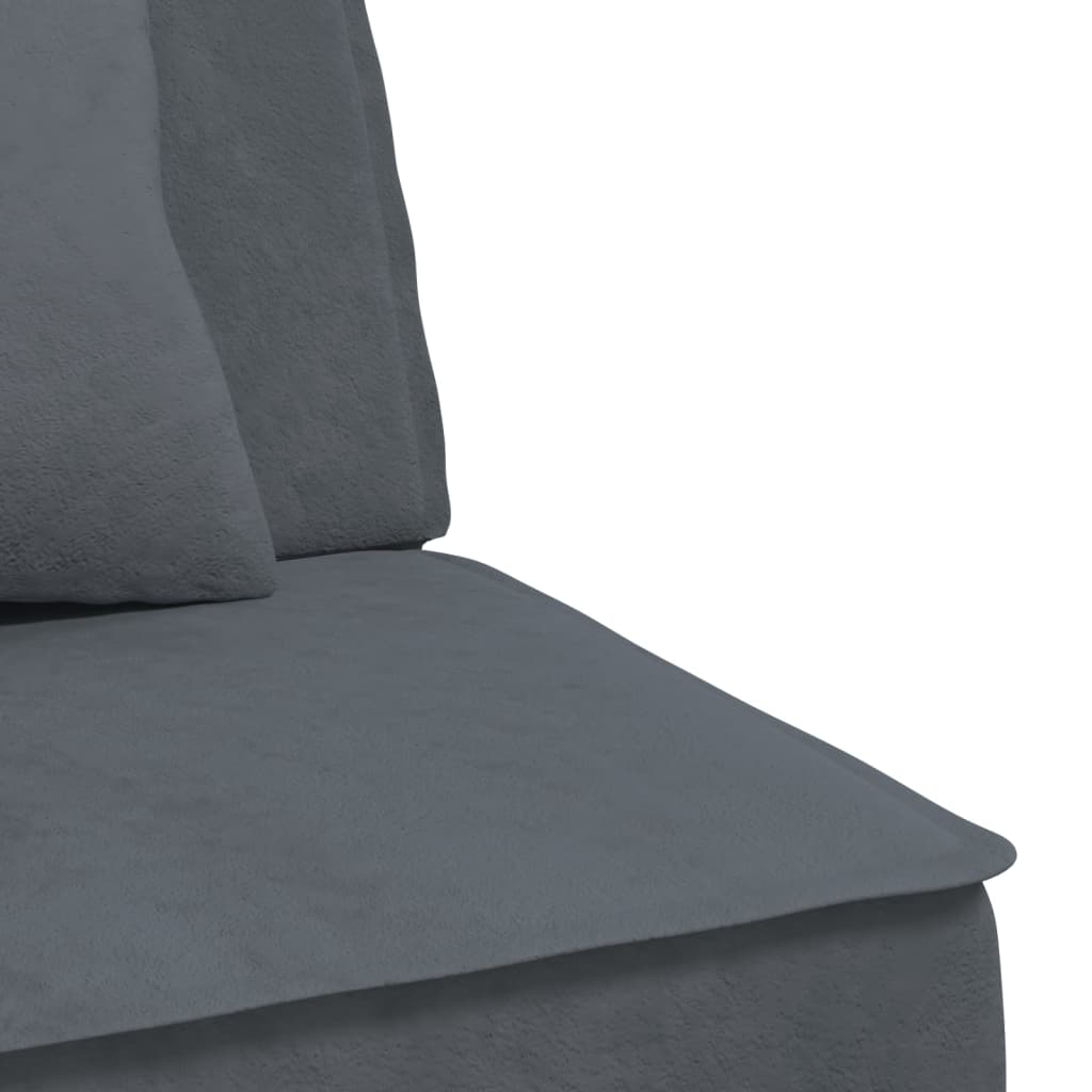 L-shaped sofa bed 255x140x70 cm dark grey velvet