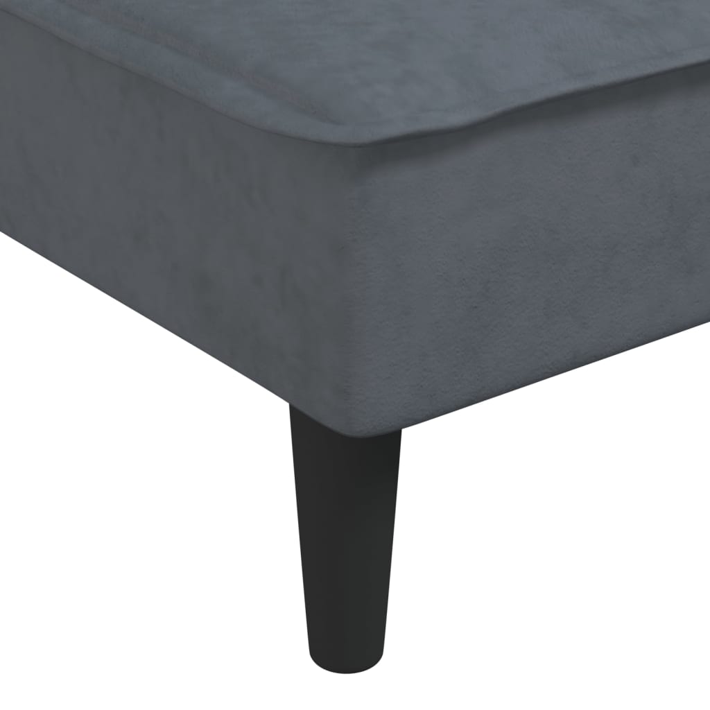 L-shaped sofa bed 255x140x70 cm dark grey velvet