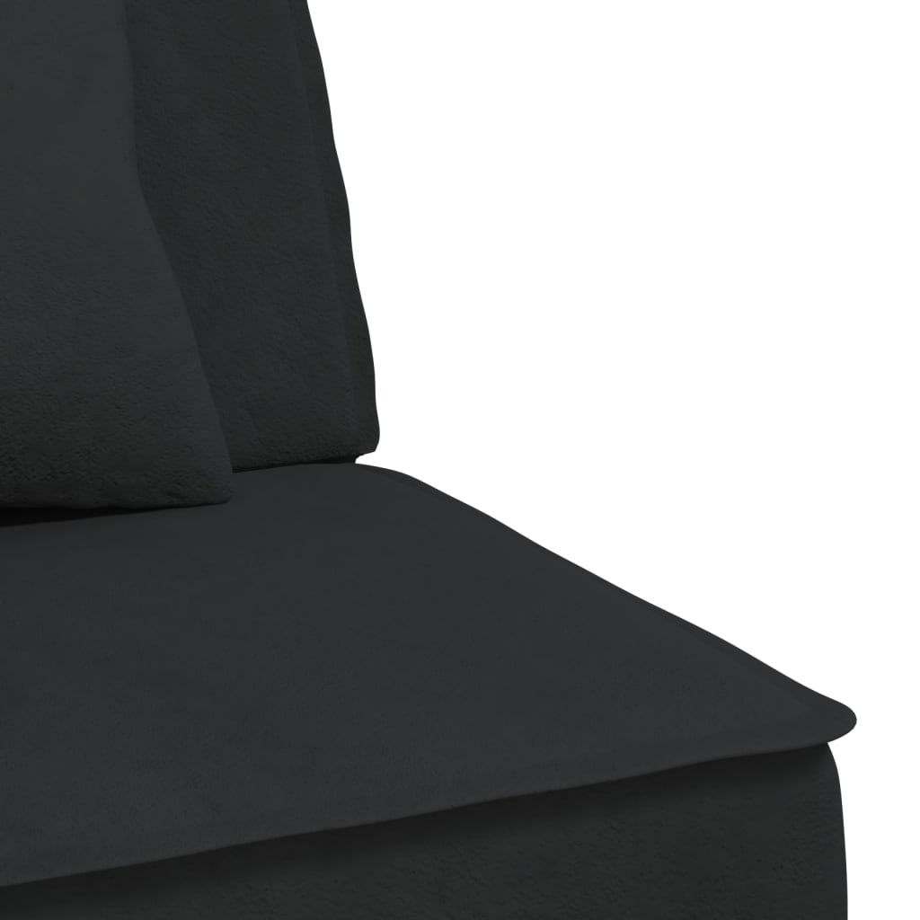 Sofá-cama em forma de L 255x140x70 cm veludo preto