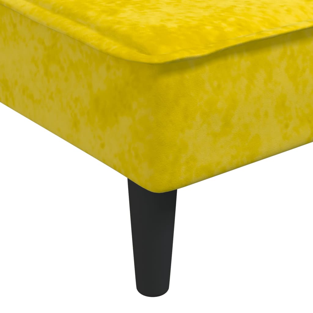 Sofá-cama em forma de L 255x140x70 cm veludo amarelo