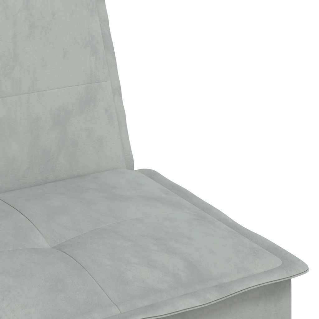 L-shaped sofa bed 255x140x70 cm light grey velvet