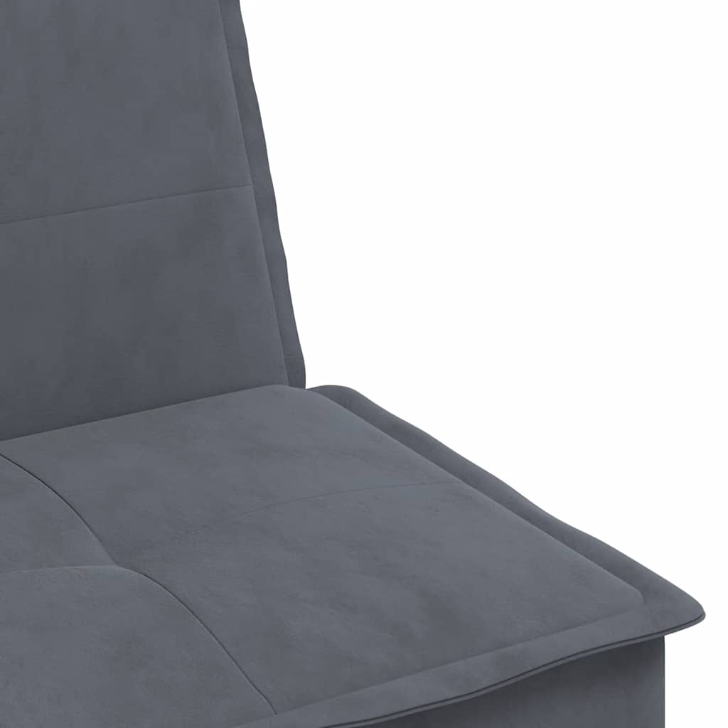Sofá-cama em forma de L 255x140x70 cm veludo cinzento-escuro