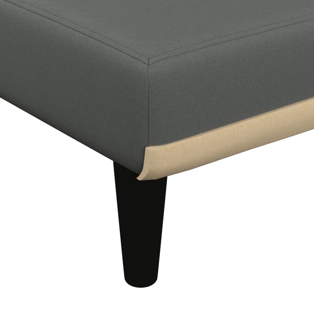 Sofá-cama em forma de L 260x140x70 cm tecido cinzento-escuro