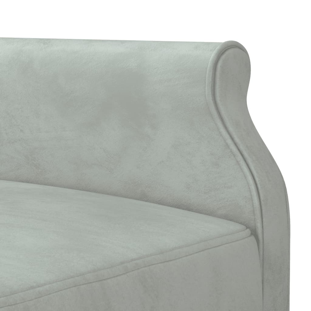 L-shaped sofa bed 271x140x70 cm light grey velvet