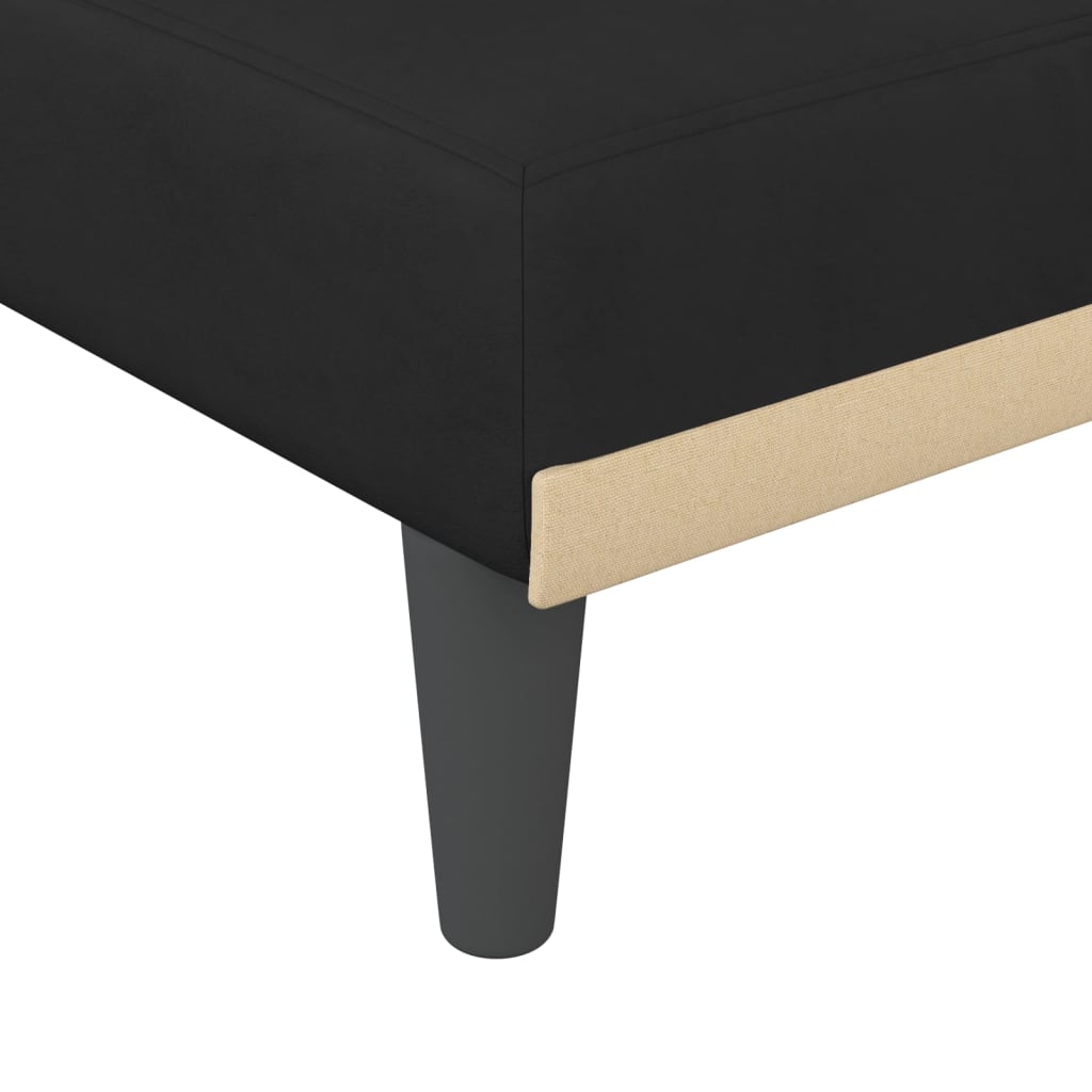 Sofá-cama em forma de L 271x140x70 cm veludo preto