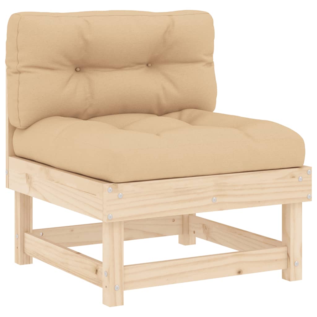 7 pcs conjunto lounge de jardim com almofadões madeira maciça