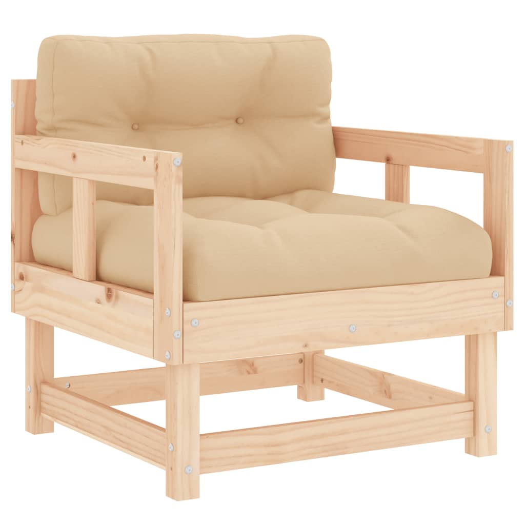 7 pcs conjunto lounge de jardim com almofadões madeira maciça