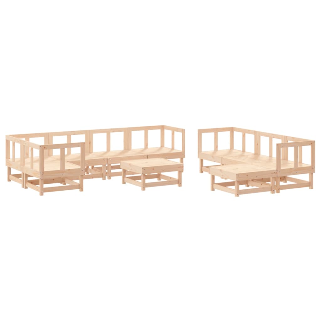 10 pcs conjunto lounge jardim c/ almofadões madeira maciça