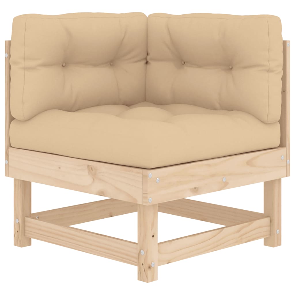 10 pcs conjunto lounge jardim c/ almofadões madeira maciça