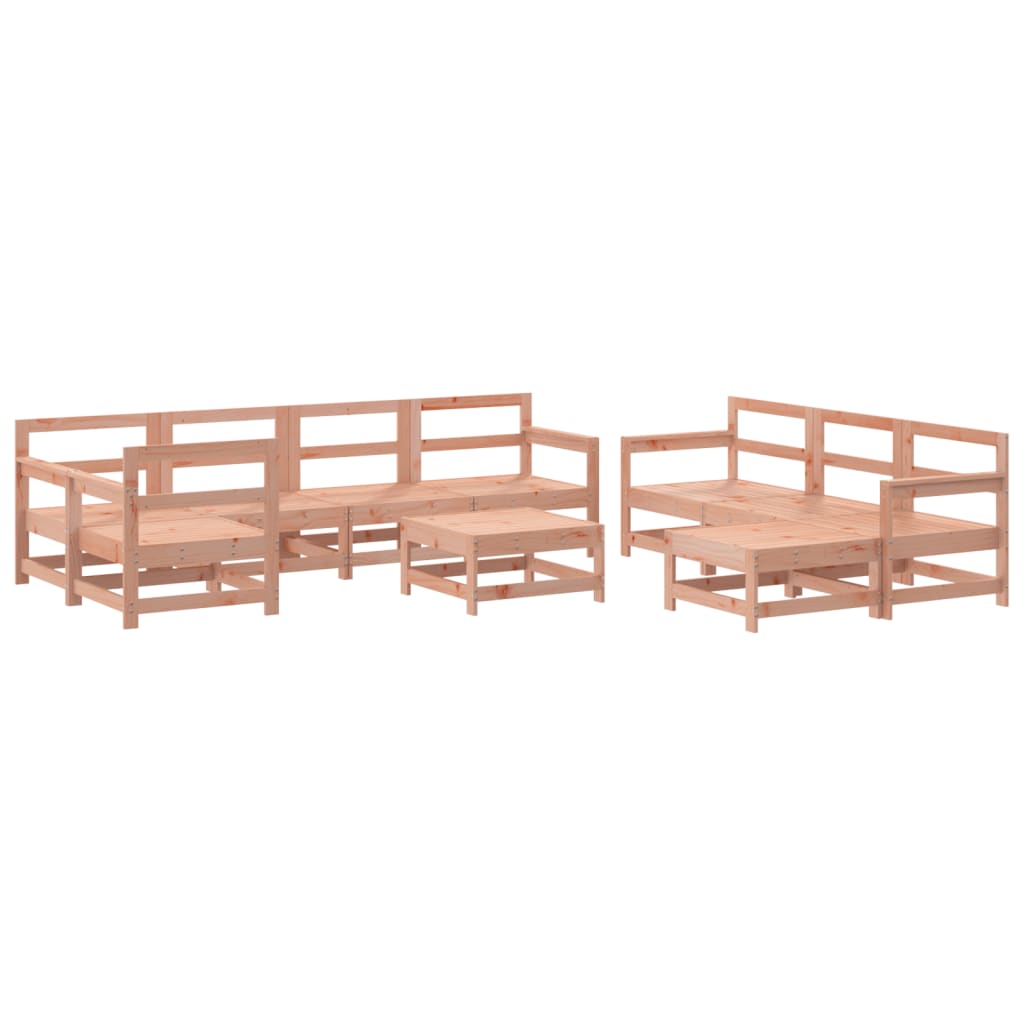 10 pcs conj. lounge jardim c/ almofadões madeira douglas maciça