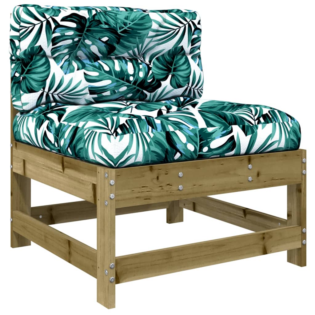 10 pcs conjunto lounge de jardim c/ almofadões pinho impregnado