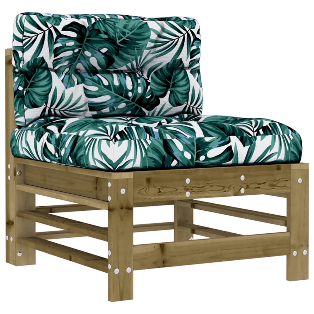 10 pcs conjunto lounge de jardim c/ almofadões pinho impregnado