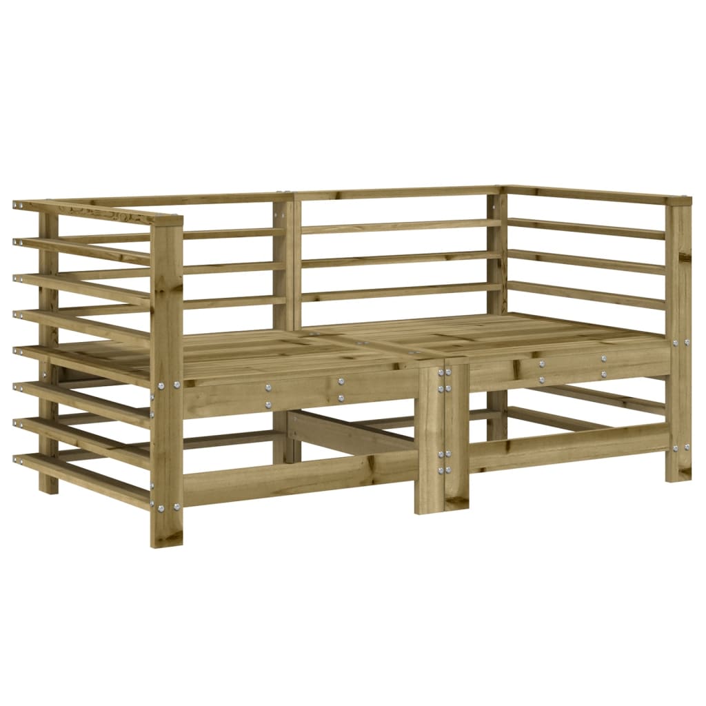 7 pcs conjunto lounge de jardim madeira de pinho impregnada