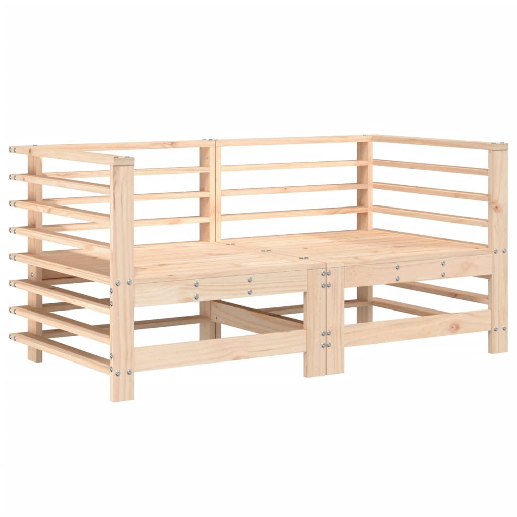 7 pcs conjunto lounge de jardim pinho maciço