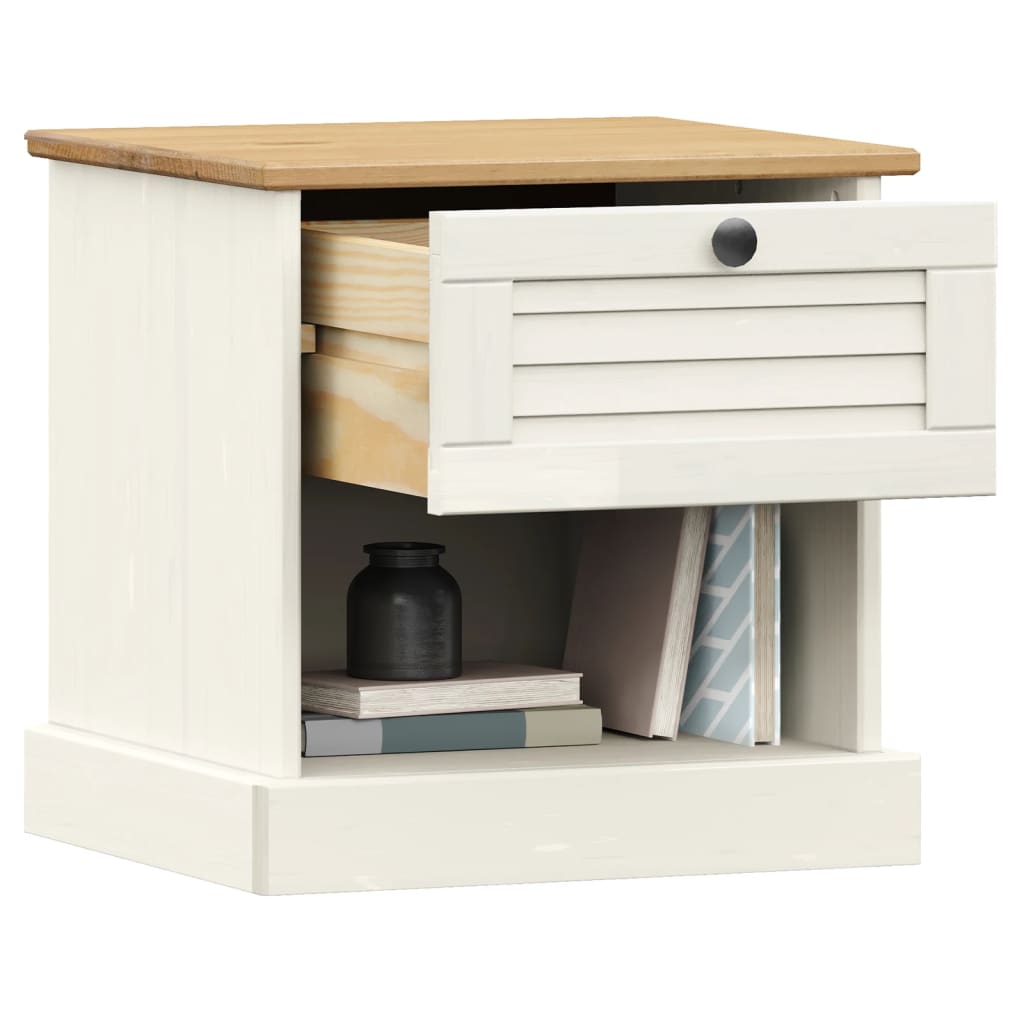 VIGO bedside table 42x35x42 cm solid pine white