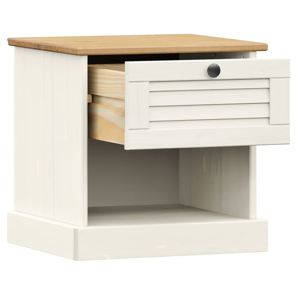 VIGO bedside table 42x35x42 cm solid pine white