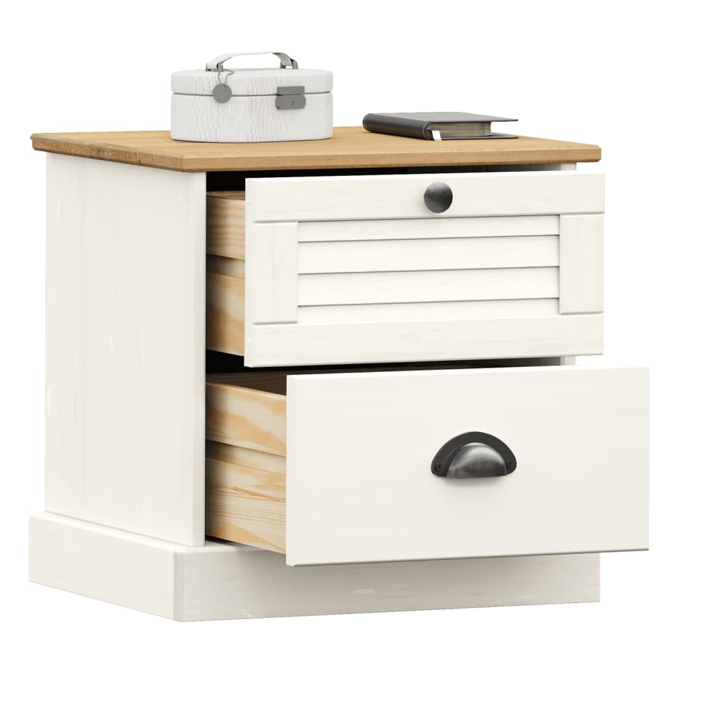 VIGO bedside table 42x35x42 cm solid pine white