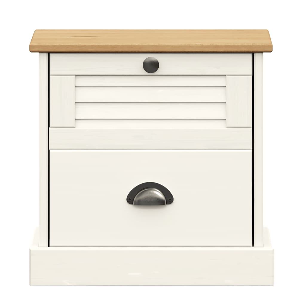 VIGO bedside table 42x35x42 cm solid pine white