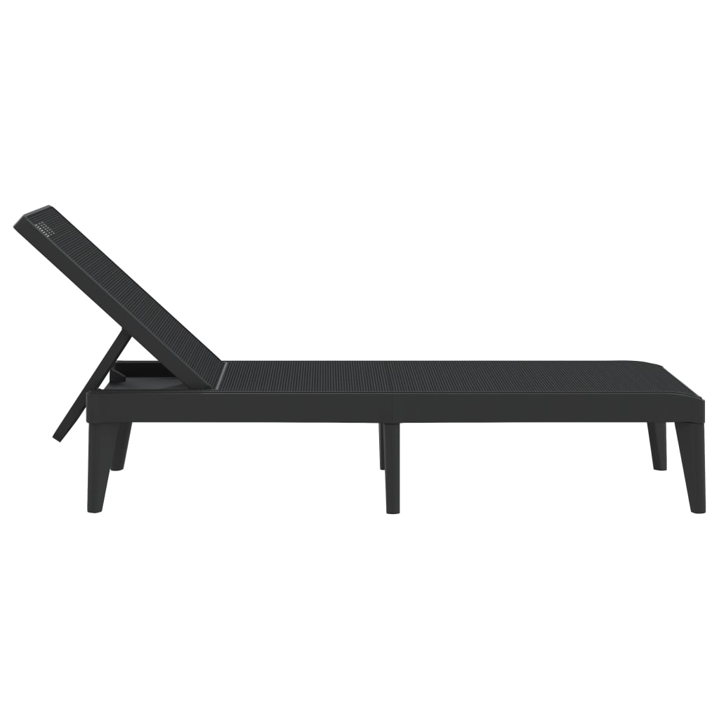 Sun lounger 186x60x29 cm PP anthracite