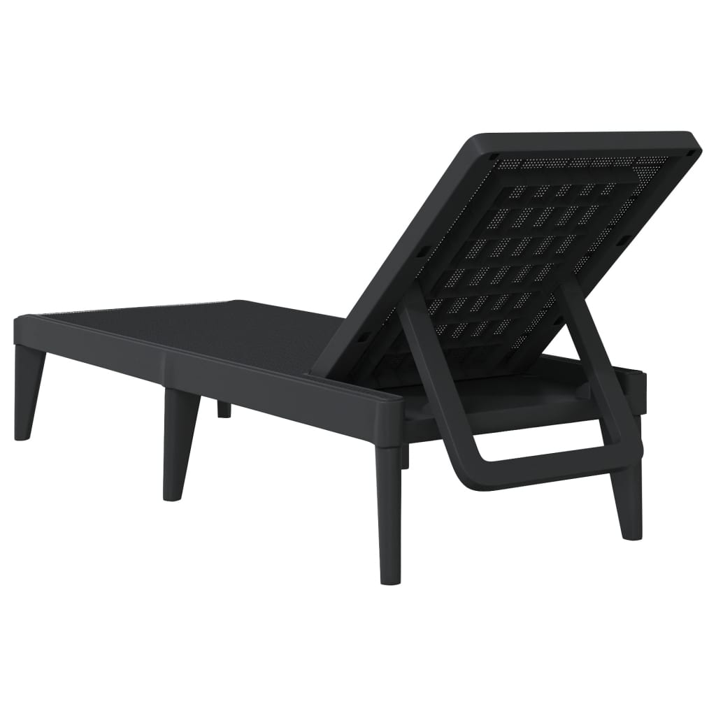 Sun lounger 186x60x29 cm PP anthracite