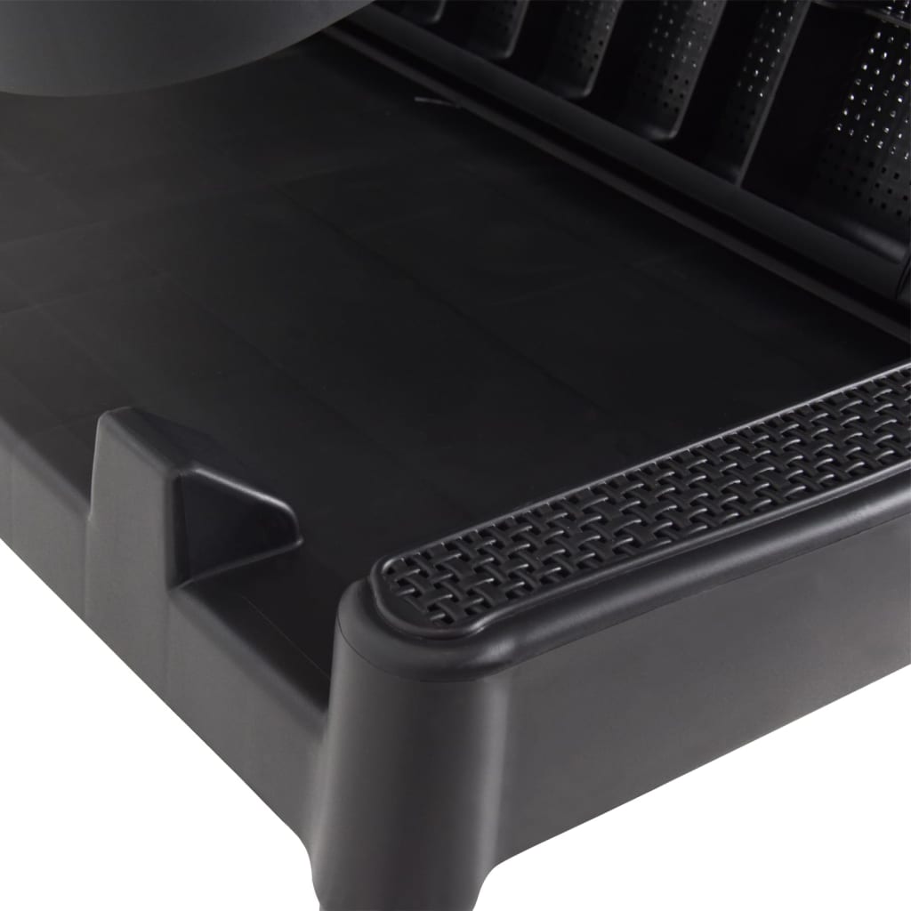 Sun lounger 186x60x29 cm PP anthracite