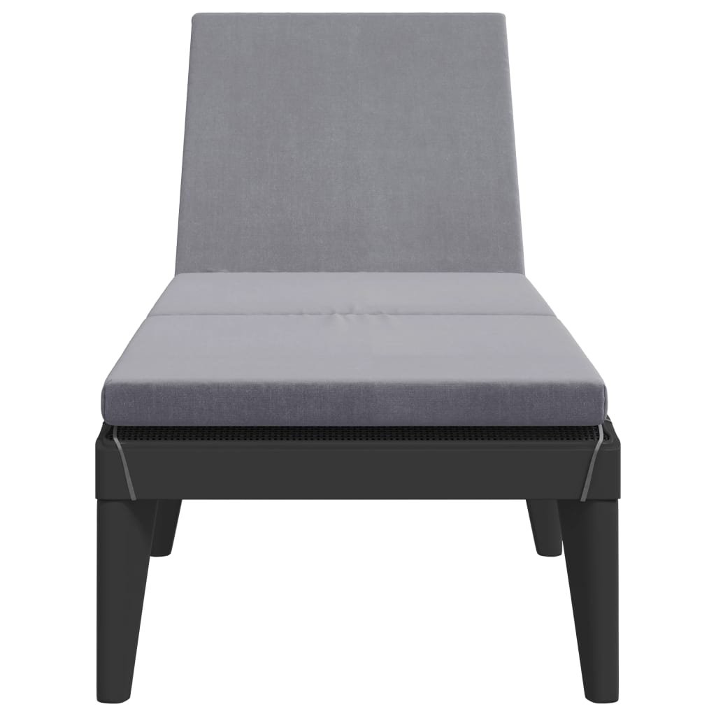 Sun lounger with cushion 186x60x29 cm PP anthracite