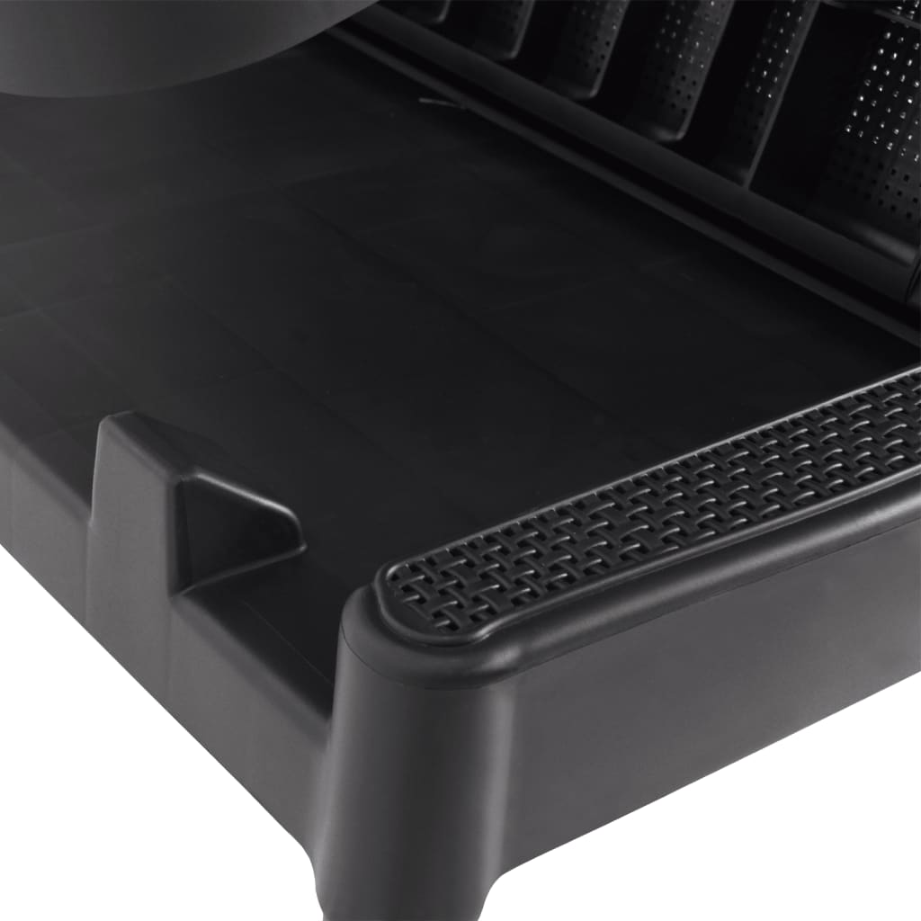 Sun lounger with cushion 186x60x29 cm PP anthracite