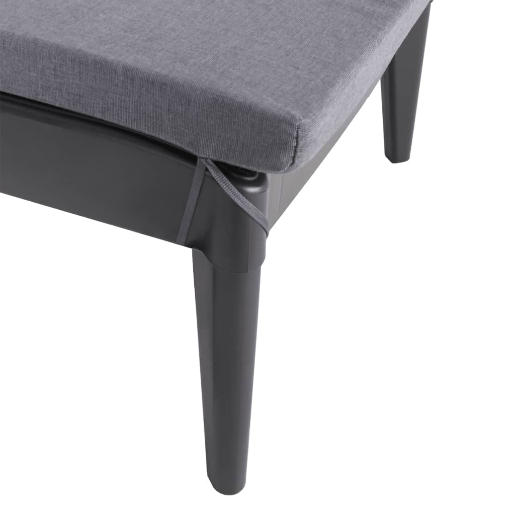 Sun lounger with cushion 186x60x29 cm PP anthracite