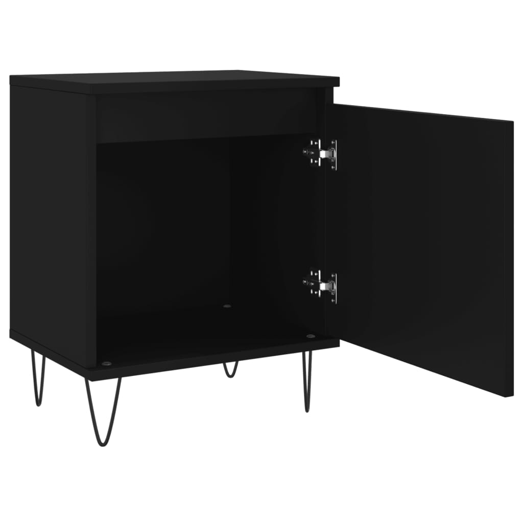 Mesas de cabeceira 2pcs 40x30x50 cm derivados de madeira preto