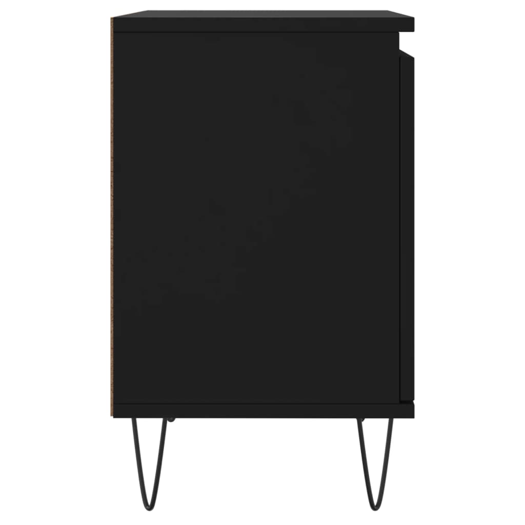 Mesas de cabeceira 2pcs 40x30x50 cm derivados de madeira preto