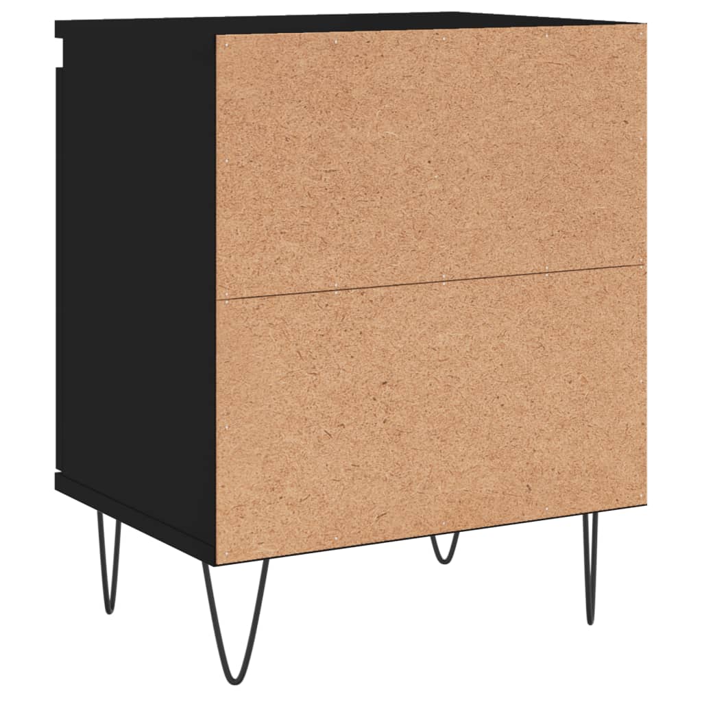 Mesas de cabeceira 2pcs 40x30x50 cm derivados de madeira preto