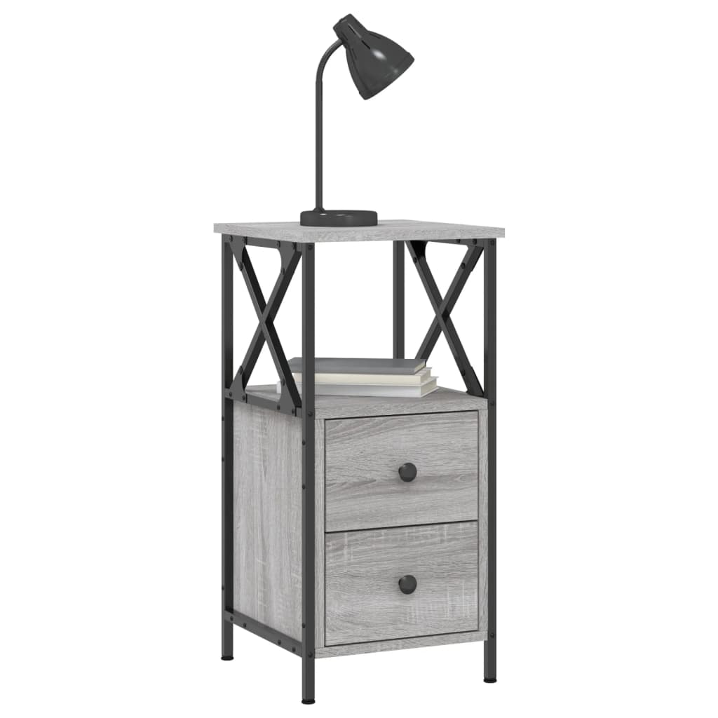 Mesa cabeceira 34x35,5x70 cm derivados madeira cinza sonoma