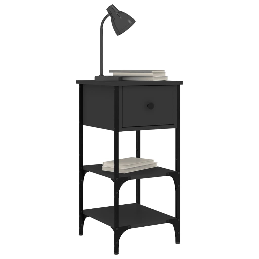 Mesa cabeceira 34x36x70 cm derivados de madeira preto