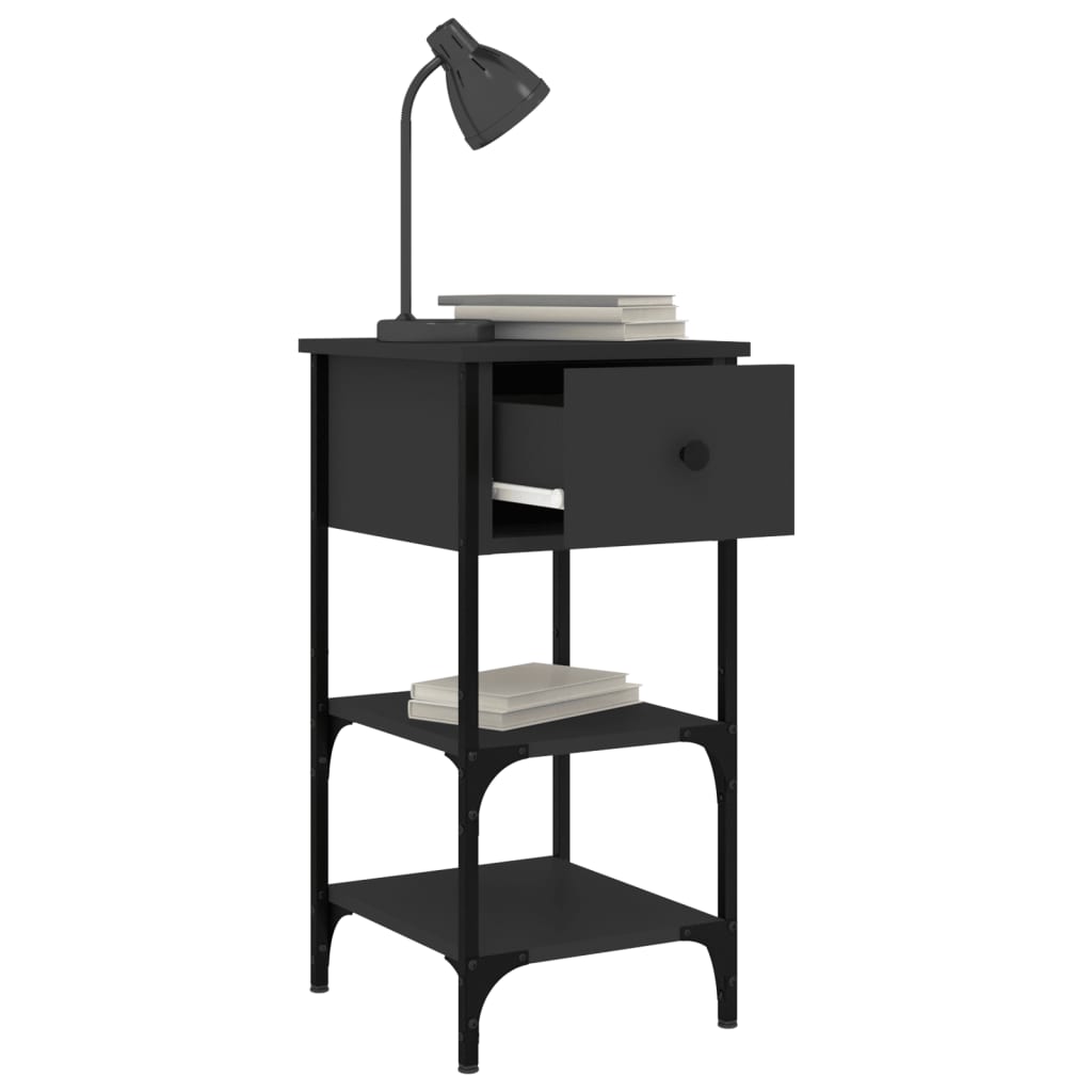Mesa cabeceira 34x36x70 cm derivados de madeira preto