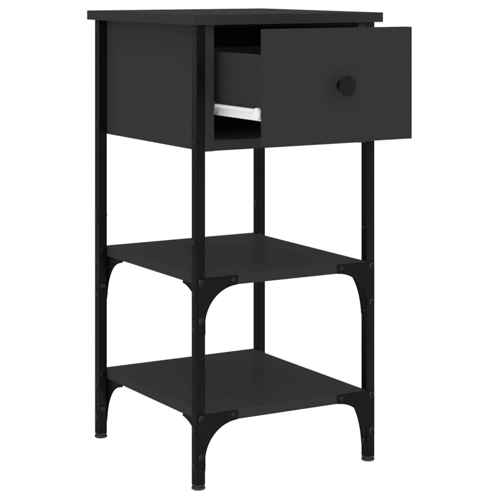 Mesa cabeceira 34x36x70 cm derivados de madeira preto