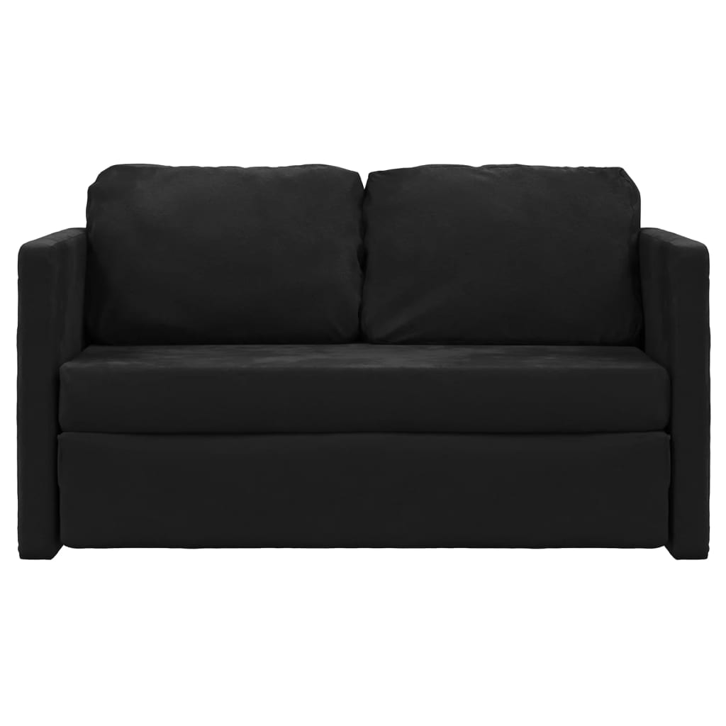 Sofa bed without legs 122x204x55 cm black velvet