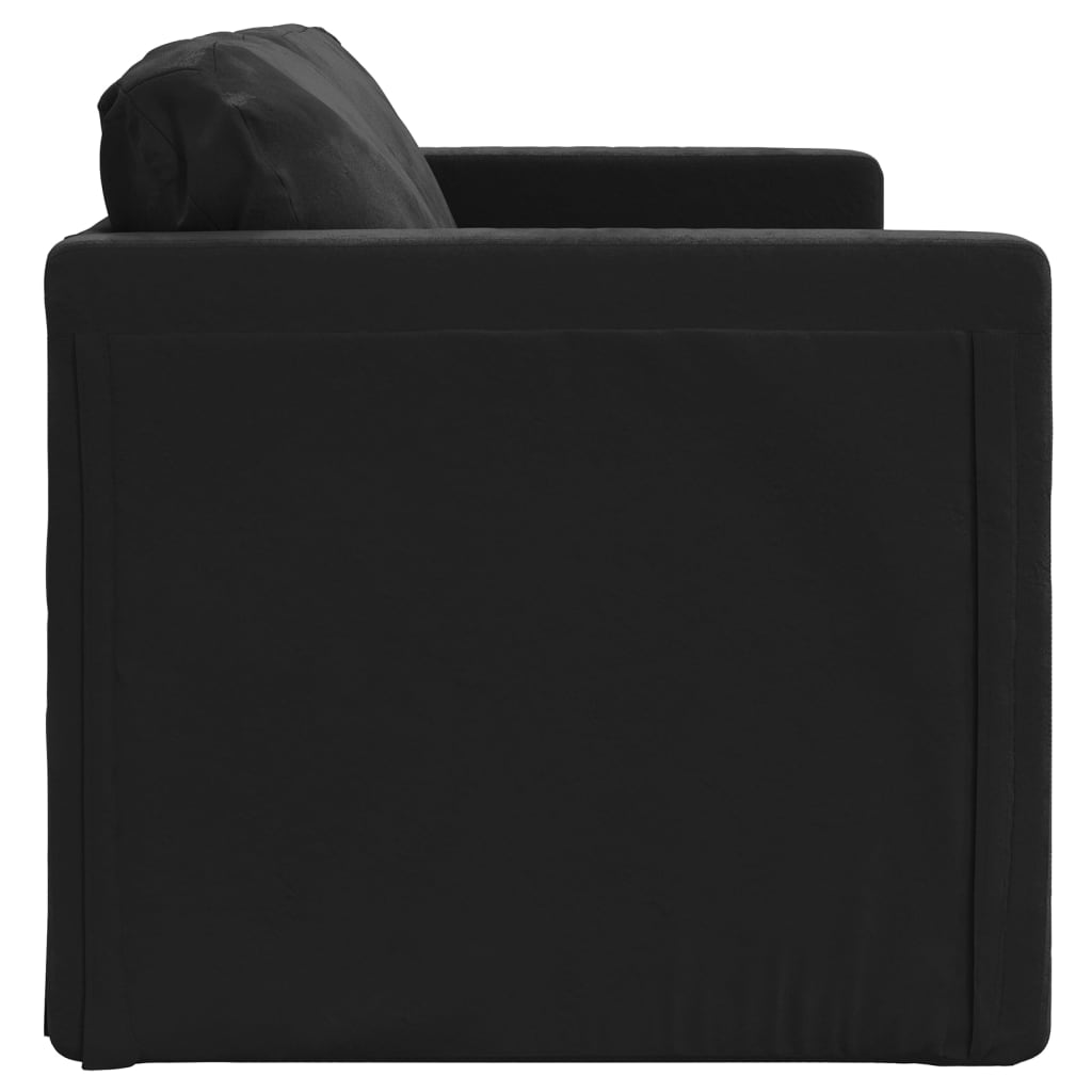 Sofa bed without legs 122x204x55 cm black velvet