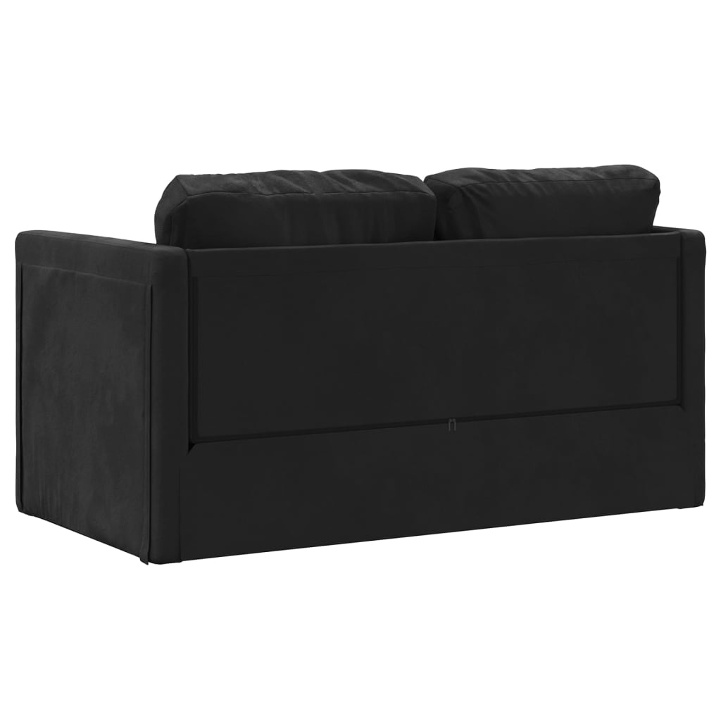 Sofa bed without legs 122x204x55 cm black velvet