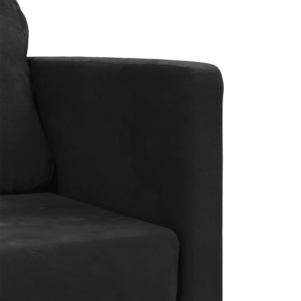Sofa bed without legs 122x204x55 cm black velvet