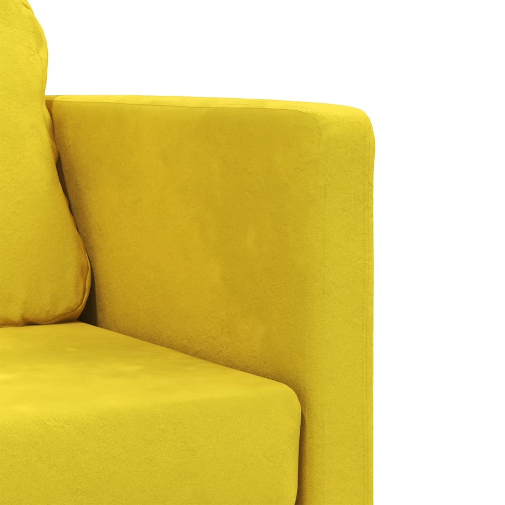 Sofá-cama sem pés 122x204x55 cm veludo amarelo-escuro