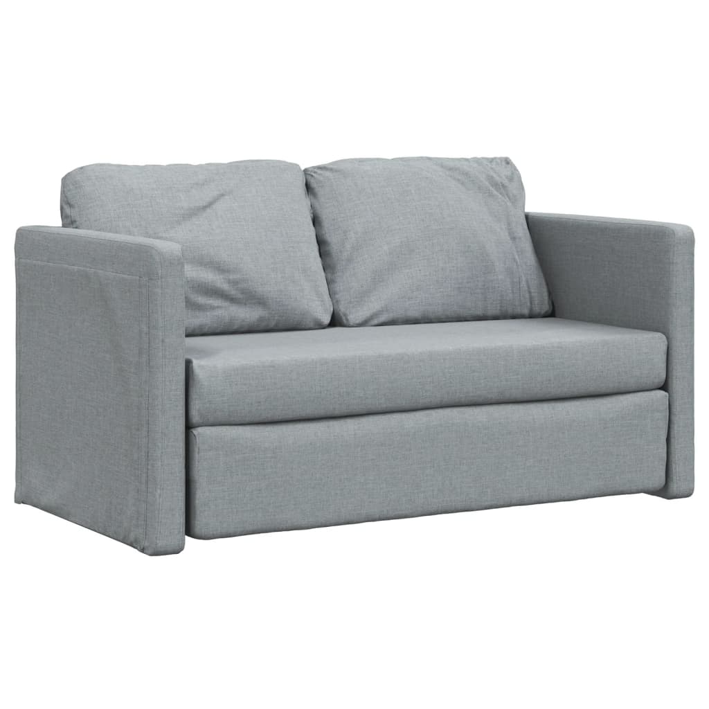 Sofá-cama sem pés 112x174x55 cm tecido cinzento-claro