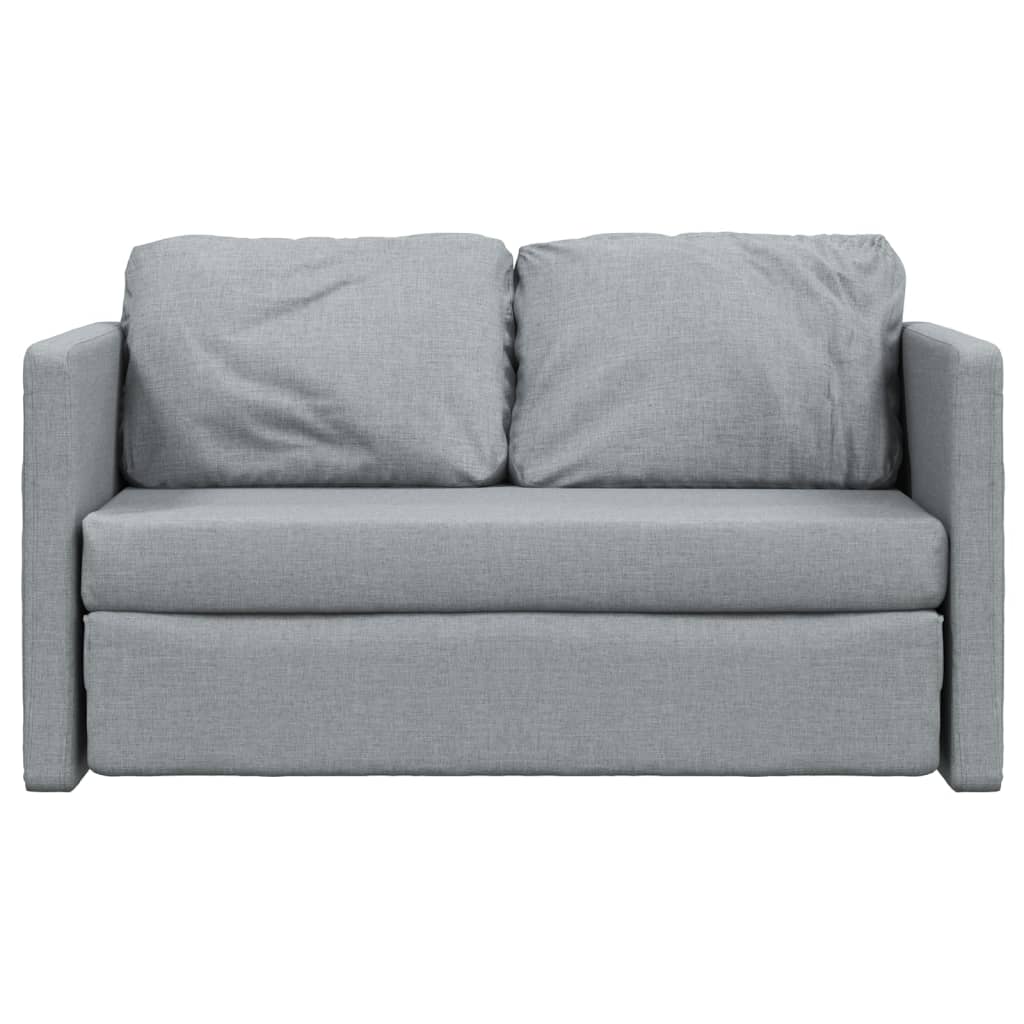 Sofá-cama sem pés 112x174x55 cm tecido cinzento-claro