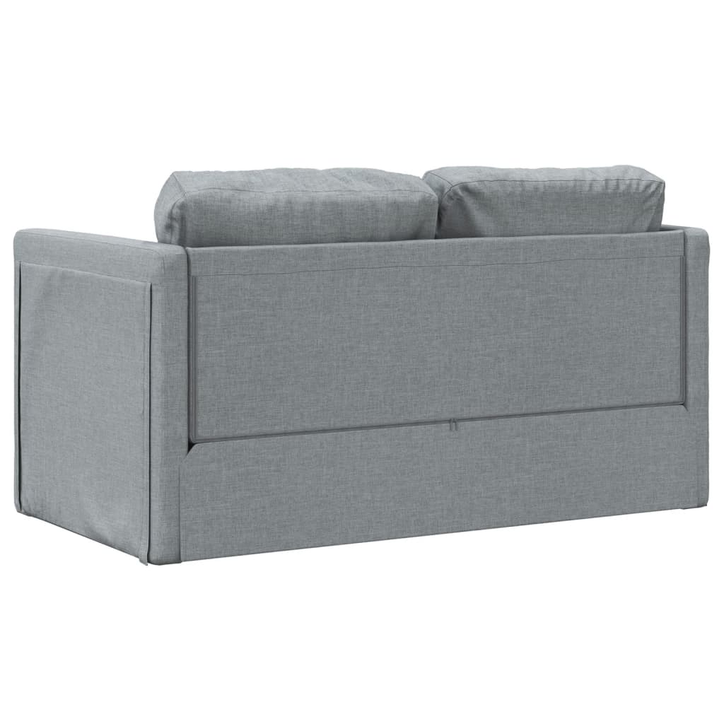 Sofá-cama sem pés 112x174x55 cm tecido cinzento-claro