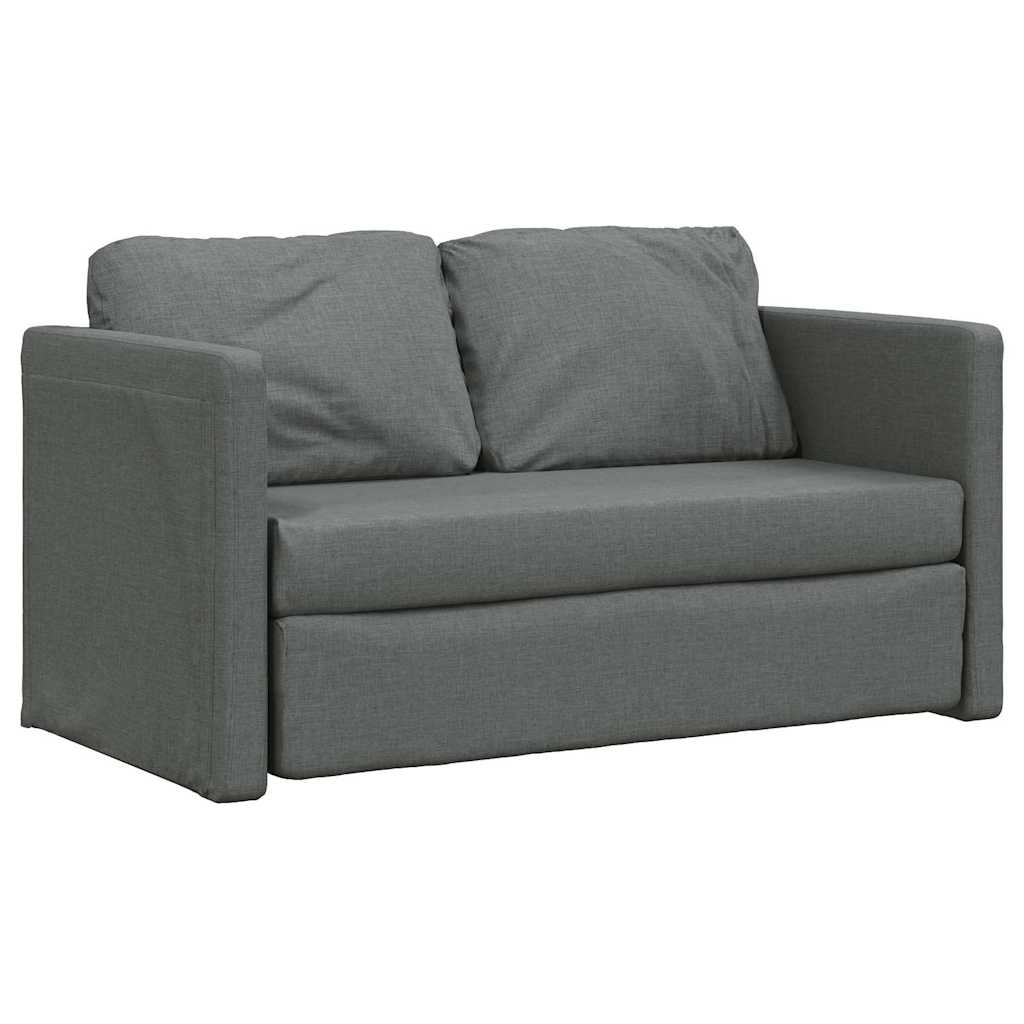 Sofá-cama sem pés 112x174x55 cm tecido cinzento-escuro