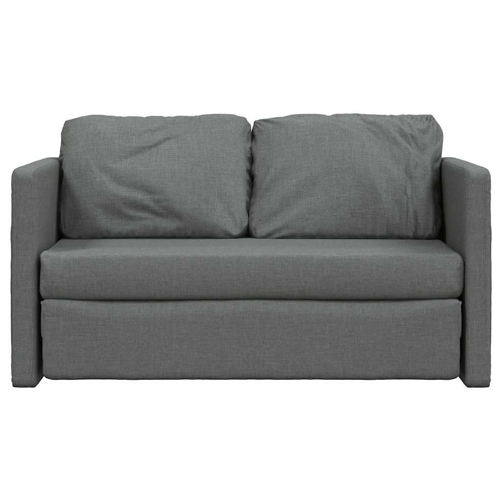 Sofá-cama sem pés 112x174x55 cm tecido cinzento-escuro