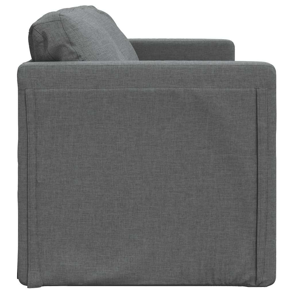 Sofá-cama sem pés 112x174x55 cm tecido cinzento-escuro