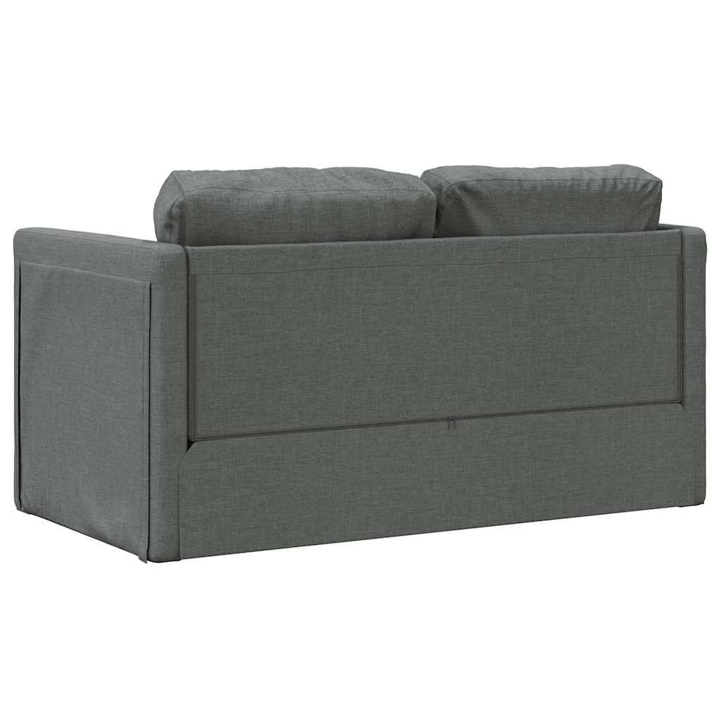 Sofá-cama sem pés 112x174x55 cm tecido cinzento-escuro