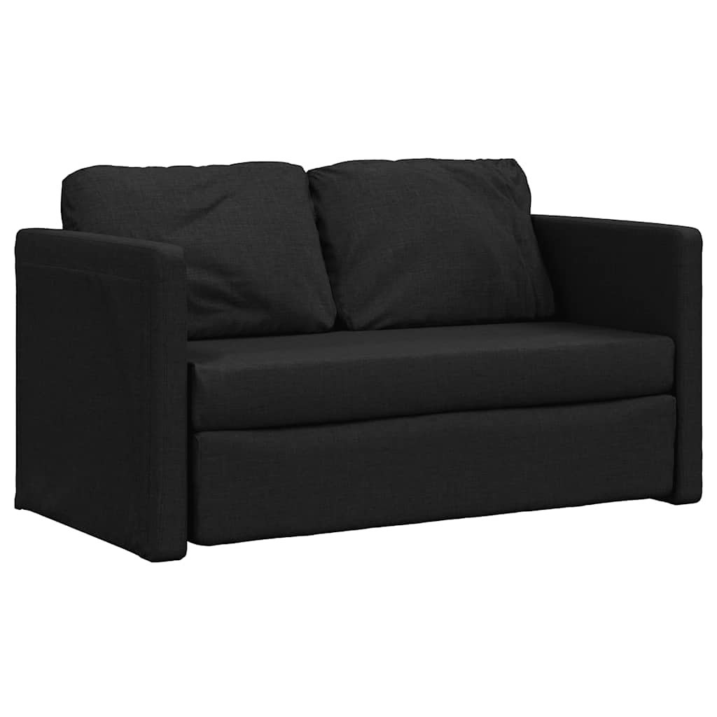 Sofa bed without legs 112x174x55 cm black fabric