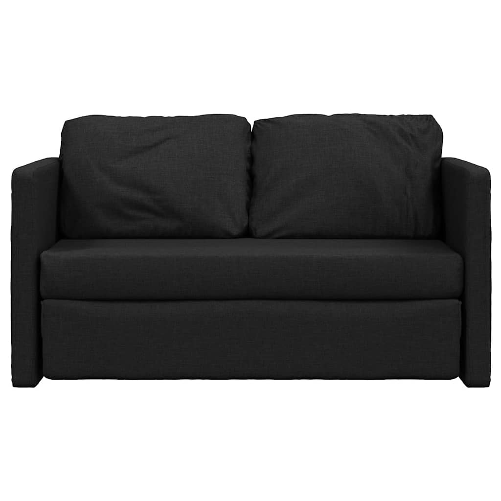 Sofa bed without legs 112x174x55 cm black fabric